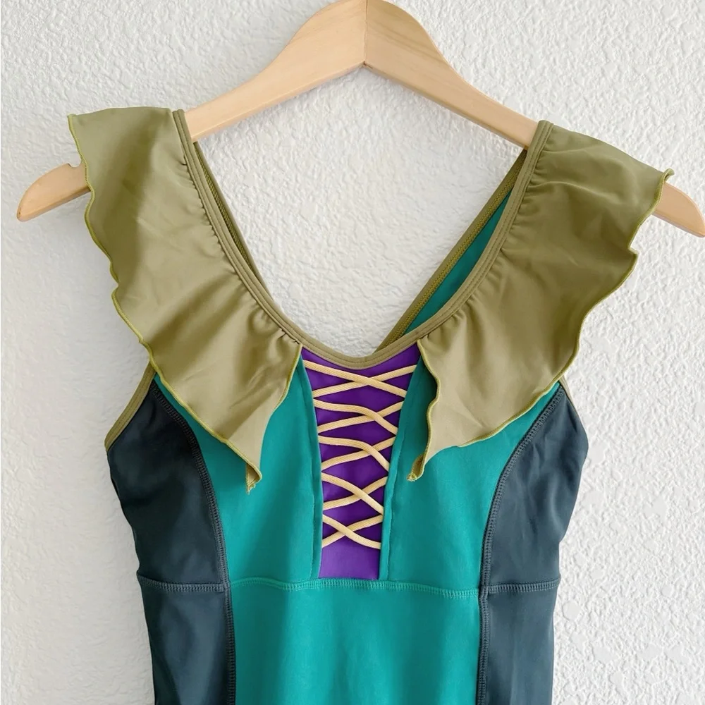 Crowned Athletics Dark Green Ruffle Sister Witch Athletic Tank - Picture 3 of 9
